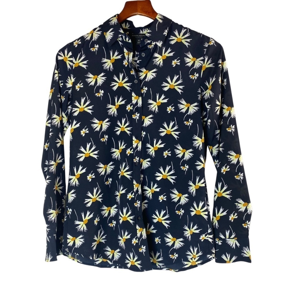 BANANA REPUBLIC Lot x2 Dillon Shirt in Leopard and Daisy Floral Size S and XS - Picture 7 of 12